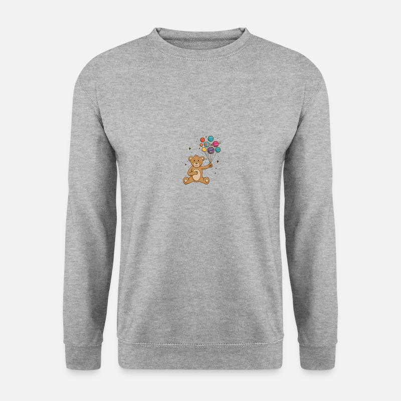 Teddy Bear Planet Balloons Astronaut - Unisex Sweatshirt - salt & pepper