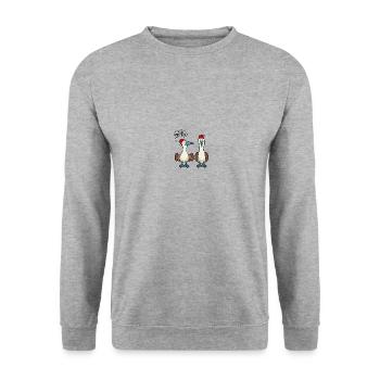 Merry Christmas Blue-footed - Unisex Sweatshirt - salt & pepper - Front - Alina (178cm) & Michal (187cm)