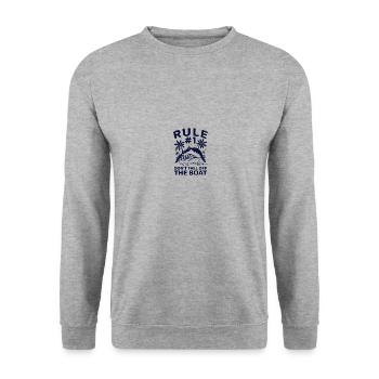 Rule #1: Don't Fall Off The Boat - Unisex Sweatshirt - salt & pepper - Front - Alina (178cm) & Michal (187cm)