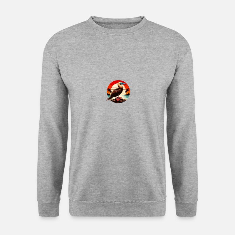 Rotfußtölpel Galapagos - Unisex Pullover - Weißgrau meliert