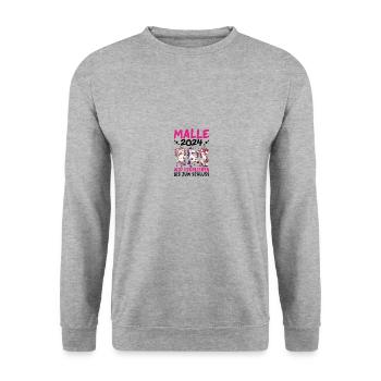 Malle 2024 Licorne Nous intensifions jusqu’à la fin - Sweat-shirt Unisexe - gris chiné - Devant - Alina (178cm) & Michal (187cm)