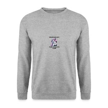 Ne gâche pas ma mauvaise humeur - Sweat-shirt Unisexe - gris chiné - Devant - Alina (178cm) & Michal (187cm)