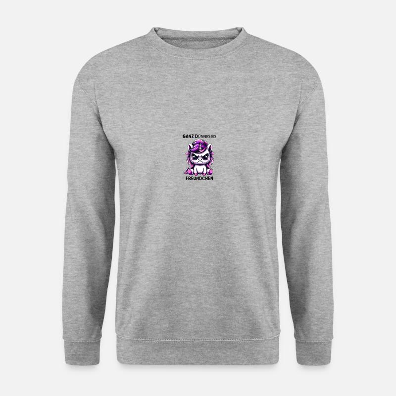 Ganz Dünnes Eis Freundchen - Unisex Pullover - Weißgrau meliert