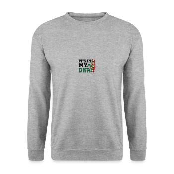 C’est dans mon ADN - Sweat-shirt Unisexe - gris chiné - Devant - Alina (178cm) & Michal (187cm)