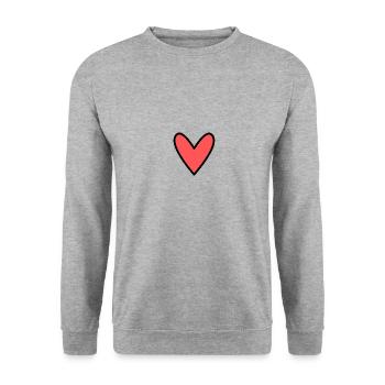 HEART. MOM. MOTHER'S DAY. HEART. FEAST - Unisex Sweatshirt - salt & pepper - Front - Alina (178cm) & Michal (187cm)