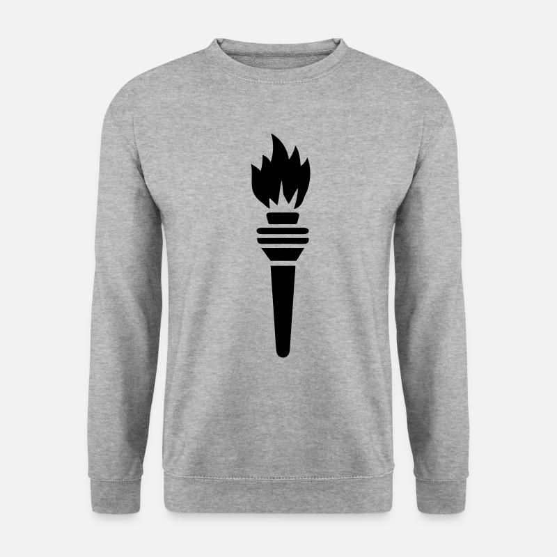 Flamme Symbol - Unisex Pullover - Weißgrau meliert