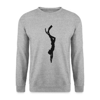 Plongée sous l’eau plongée en apesanteur cadeau mer - Sweat-shirt Unisexe - gris chiné - Devant - Alina (178cm) & Michal (187cm)
