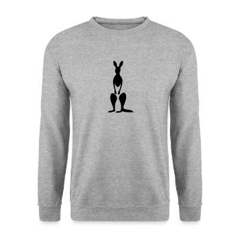 Känguru - Unisex Pullover - Weißgrau meliert - Vorne - Alina (178cm) & Michal (187cm)