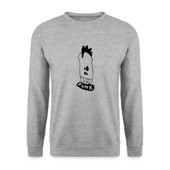 PUNK - Sweat-shirt Unisexe - gris chiné - Devant - Alina (178cm) & Michal (187cm)