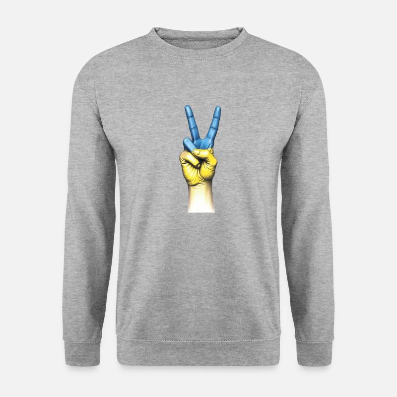 Peace in Ukraine - peace sign - stop war- Frieden - Unisex Sweatshirt - salt & pepper