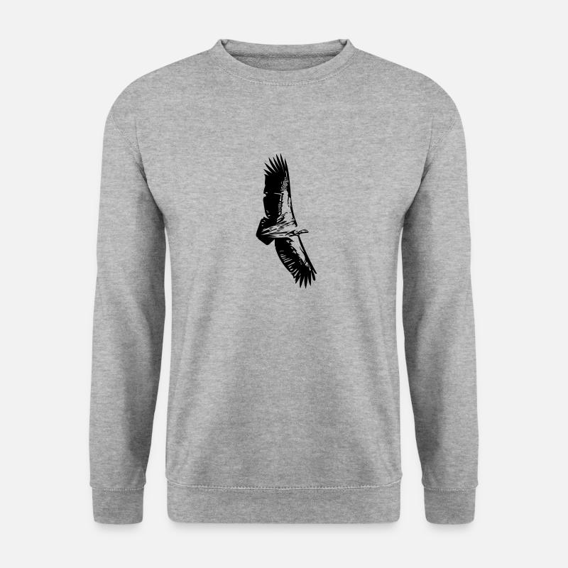 Geier im Flug - Unisex Pullover - Weißgrau meliert
