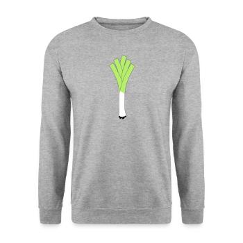Fitness Poireaux Légumes Larry - Sweat-shirt Unisexe - gris chiné - Devant - Alina (178cm) & Michal (187cm)