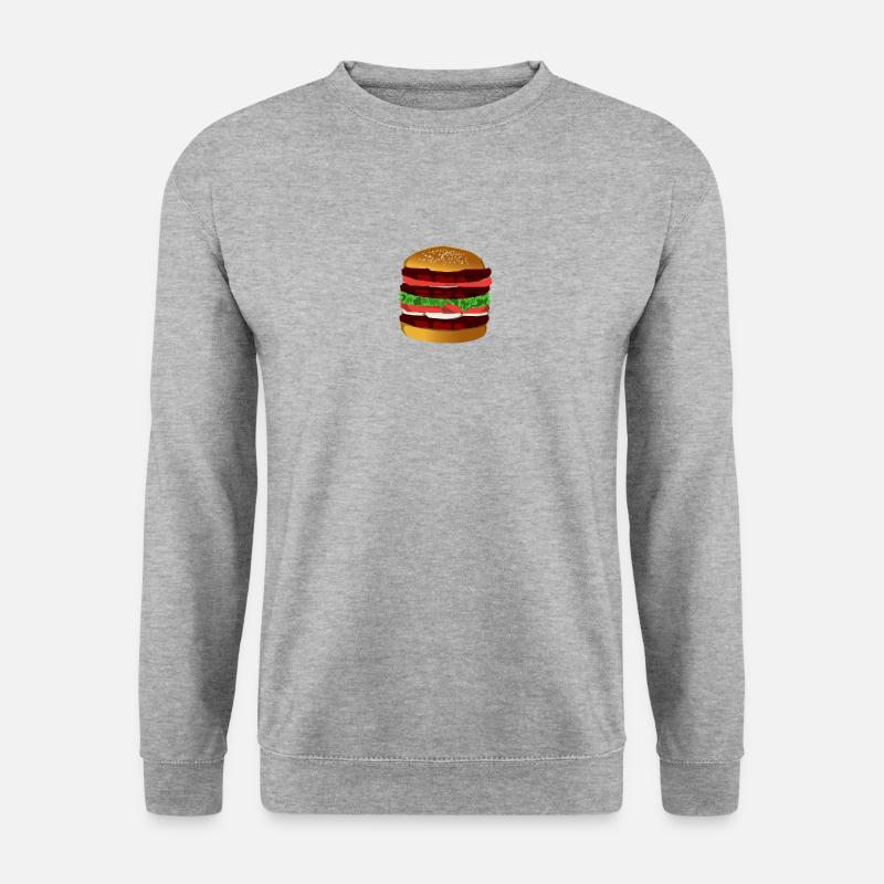 Burger - Unisex Pullover - Weißgrau meliert