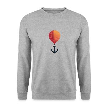 anker ballon - Unisex Pullover - Weißgrau meliert - Vorne - Alina (178cm) & Michal (187cm)