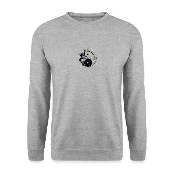 Yin Yang - Unisex Pullover - Weißgrau meliert - Vorne - Alina (178cm) & Michal (187cm)