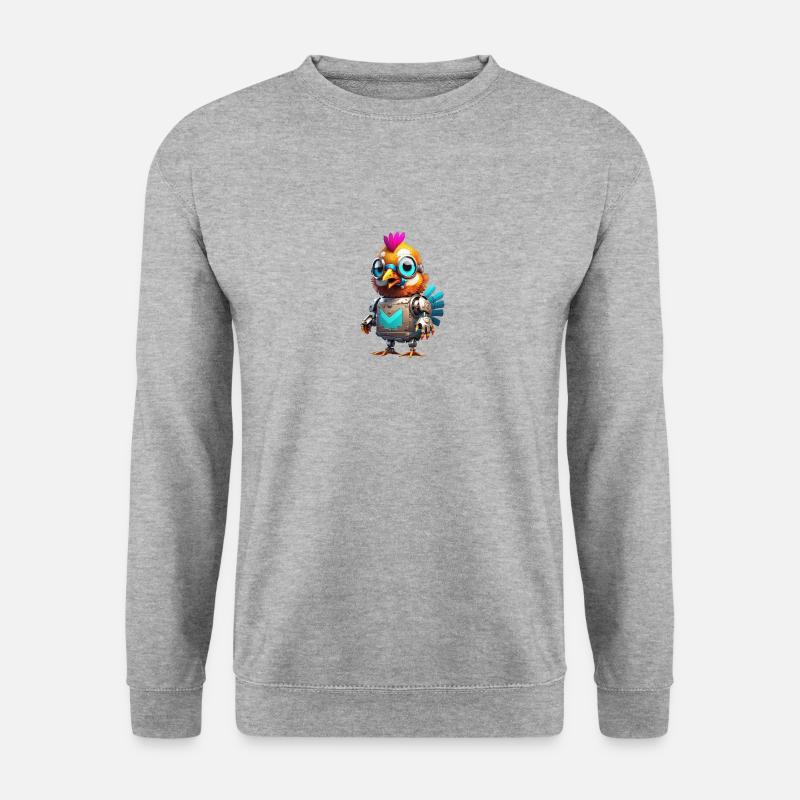 Robo chicken - Unisex Pullover - Weißgrau meliert