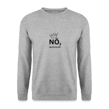 Nö, heute nicht! King - Unisex Pullover - Weißgrau meliert - Vorne - Alina (178cm) & Michal (187cm)