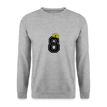 8 roi - Sweat-shirt Unisexe - gris chiné - Devant - Alina (178cm) & Michal (187cm)