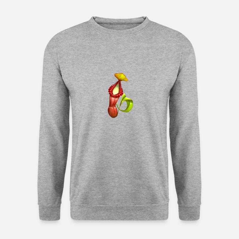 Fleischfressende Pflanzen Kannenpflanze Nepenthes - Unisex Pullover - Weißgrau meliert