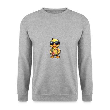 Vacances de bande dessinée de canard - Sweat-shirt Unisexe - gris chiné - Devant - Alina (178cm) & Michal (187cm)