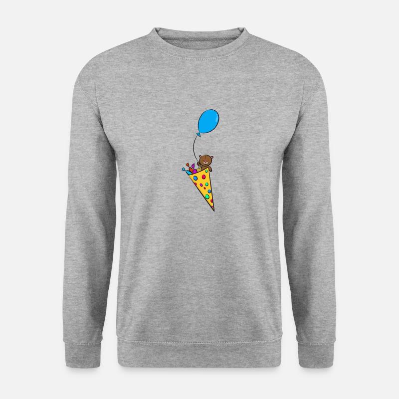 Bär in Schultüte - Unisex Pullover - Weißgrau meliert