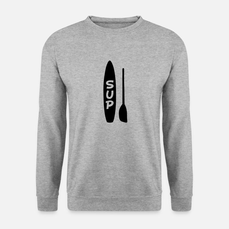 Surfbrett SUP - Unisex Pullover - Weißgrau meliert