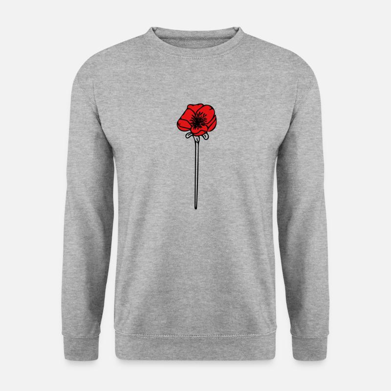 Mohn - Unisex Pullover - Weißgrau meliert