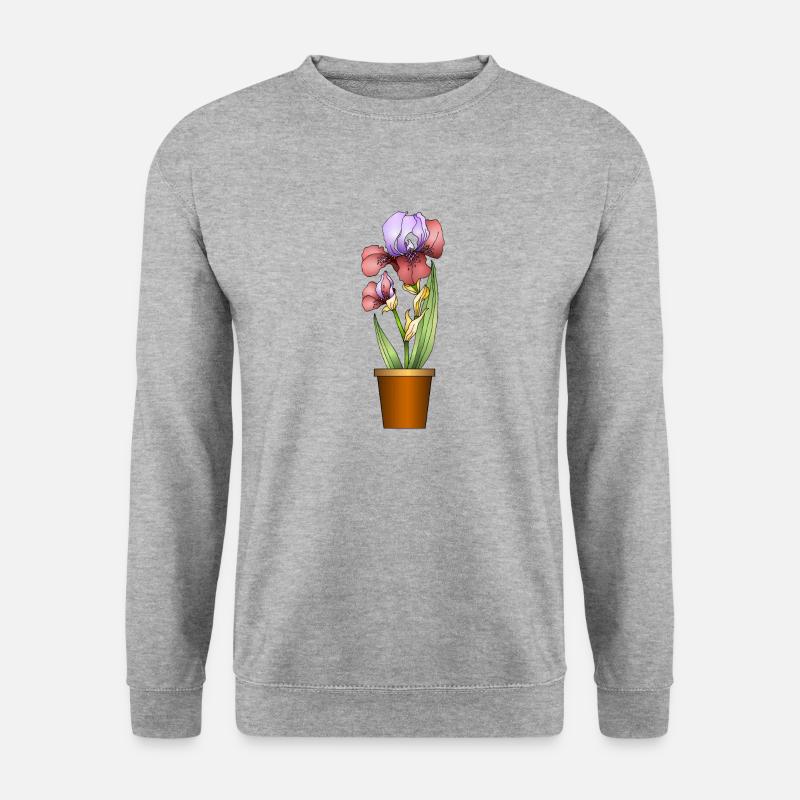 Blumen - Unisex Pullover - Weißgrau meliert