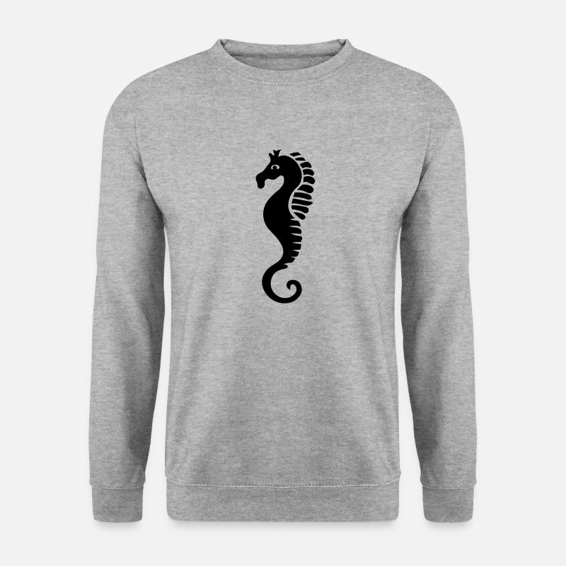 Seepferdchen - Unisex Pullover - Weißgrau meliert