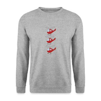 Helicopter 3x - Unisex Sweatshirt - salt & pepper - Front - Alina (178cm) & Michal (187cm)