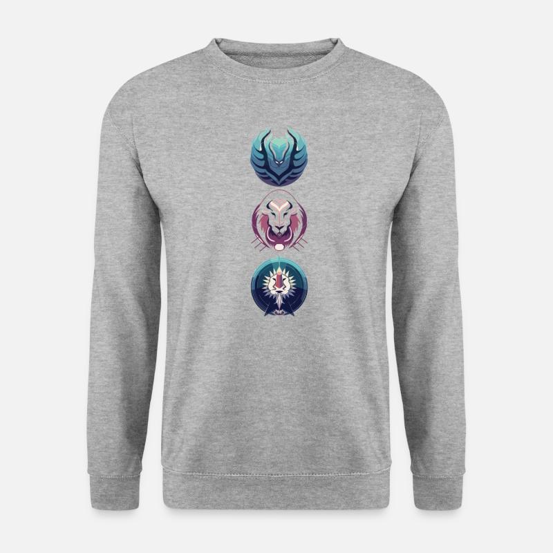 Zeichen Fabelwesen - Unisex Pullover - Weißgrau meliert