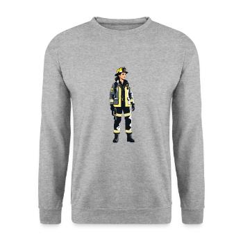 Firefighter Woman - Cool Job Motifs - Unisex Sweatshirt - salt & pepper - Front - Alina (178cm) & Michal (187cm)