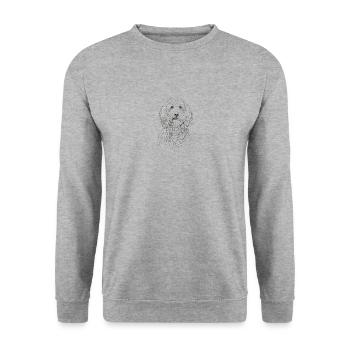 Bergamasker Hirtenhund Schäferhund Bergamasco Hund - Unisex Pullover - Weißgrau meliert - Vorne - Alina (178cm) & Michal (187cm)