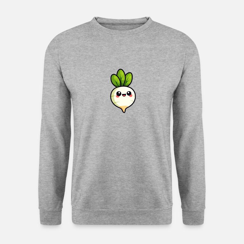 Rettich /Gemüse - Unisex Pullover - Weißgrau meliert