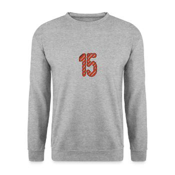 15. 15 YEARS. 15th ANNIVERSARY. 15 YEAR ANNIVERSARY. - Unisex Sweatshirt - salt & pepper - Front - Alina (178cm) & Michal (187cm)