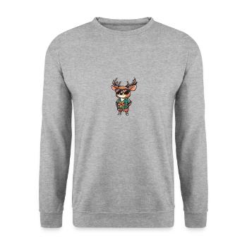 Vacances de bande dessinée de cerf - Sweat-shirt Unisexe - gris chiné - Devant - Alina (178cm) & Michal (187cm)