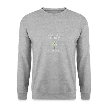 Éolienne protection du climat Transition énergétique Protection de l’environnement - Sweat-shirt Unisexe - gris chiné - Devant - Alina (178cm) & Michal (187cm)
