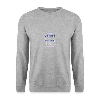 Adventure Begins At Your Library - Unisex Sweatshirt - salt & pepper - Front - Alina (178cm) & Michal (187cm)