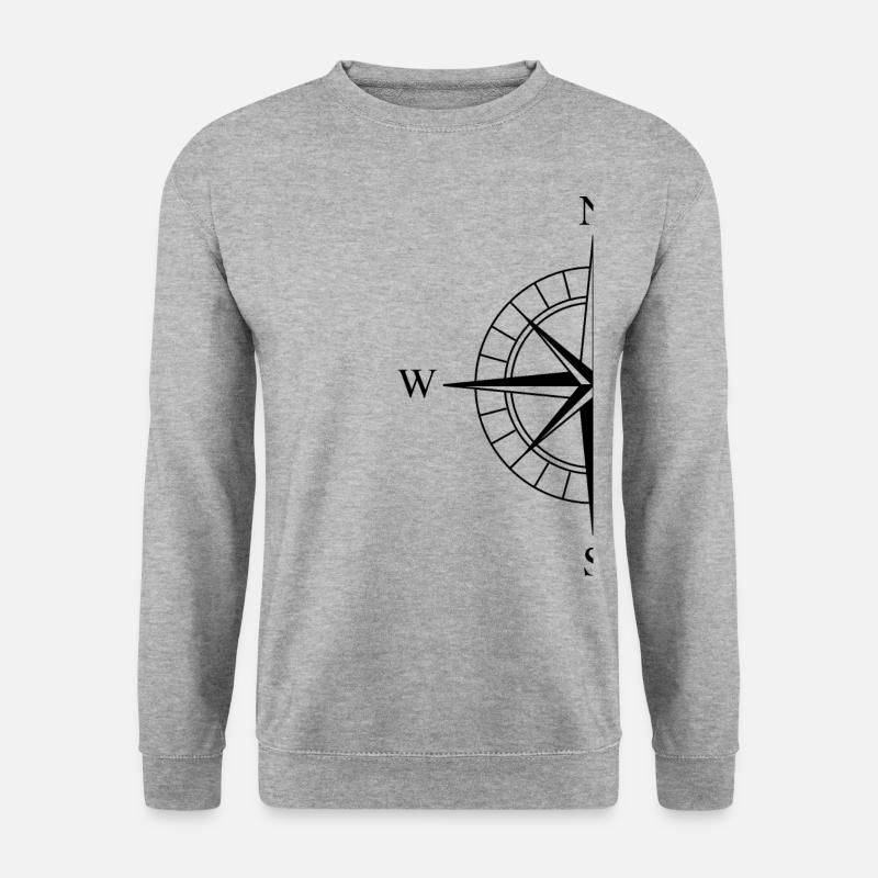 Kompass - Unisex Pullover - Weißgrau meliert
