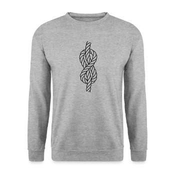 Figure-of-eight knot climbing knot - Unisex Sweatshirt - salt & pepper - Front - Alina (178cm) & Michal (187cm)