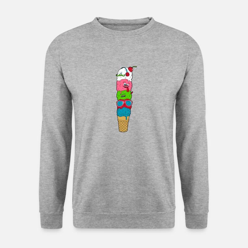 Eiscreme - Unisex Pullover - Weißgrau meliert