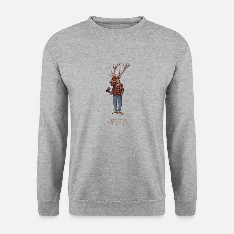 Hipsdeer - Unisex Pullover - Weißgrau meliert