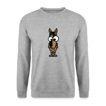 horse animals funny face - Unisex Sweatshirt - salt & pepper - Front - Alina (178cm) & Michal (187cm)