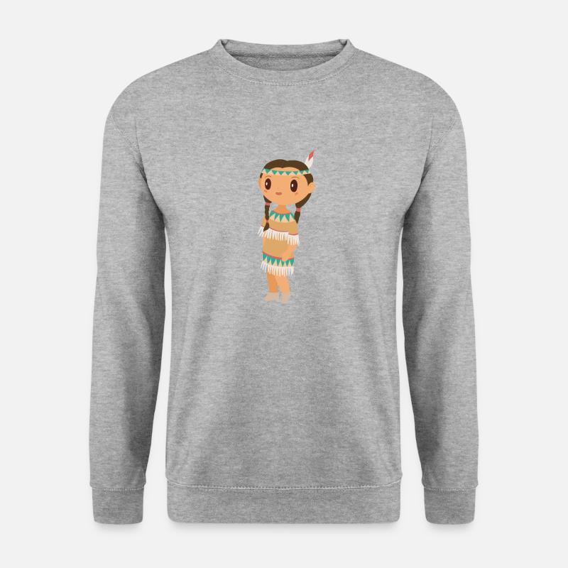 Indianer - Unisex Pullover - Weißgrau meliert