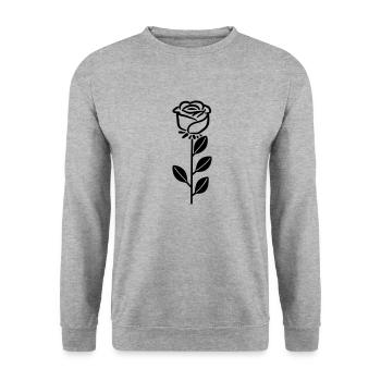 Fleur rose - Sweat-shirt Unisexe - gris chiné - Devant - Alina (178cm) & Michal (187cm)