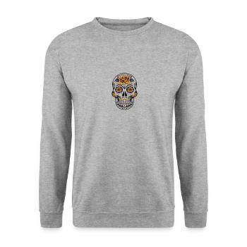 skull la catrina skeleton skull skull - Unisex Sweatshirt - salt & pepper - Front - Alina (178cm) & Michal (187cm)