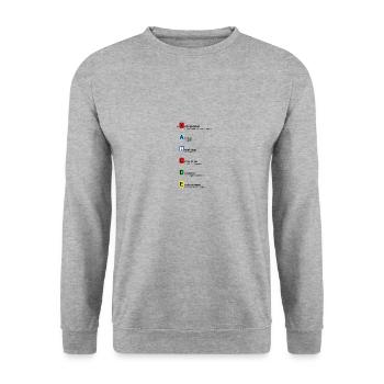 xABCDE german version - Unisex Sweatshirt - salt & pepper - Front - Alina (178cm) & Michal (187cm)
