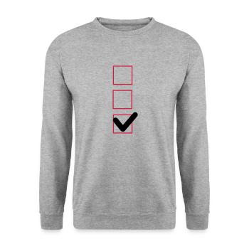 case cocher - Sweat-shirt Unisexe - gris chiné - Devant - Alina (178cm) & Michal (187cm)