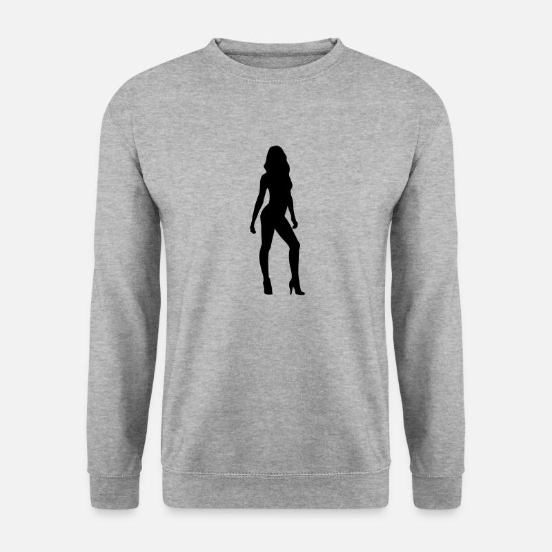 Model, sexy Frau - Unisex Pullover - Weißgrau meliert
