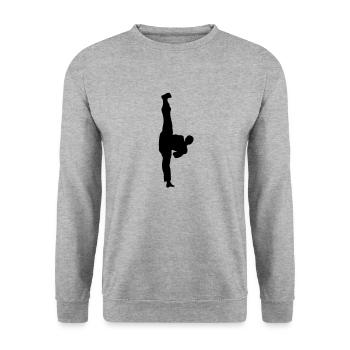 taekwondo sport2 - Sweat-shirt Unisexe - gris chiné - Devant - Alina (178cm) & Michal (187cm)